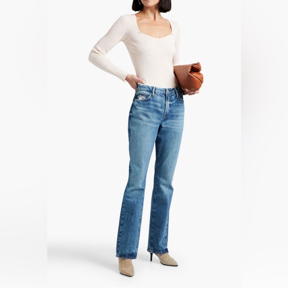 Frame Ribbed Zip Long Sleeve Top (Small) - Picture 2 of 5